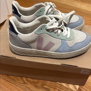 Veja Pastel Blue and Pink Sneakers
